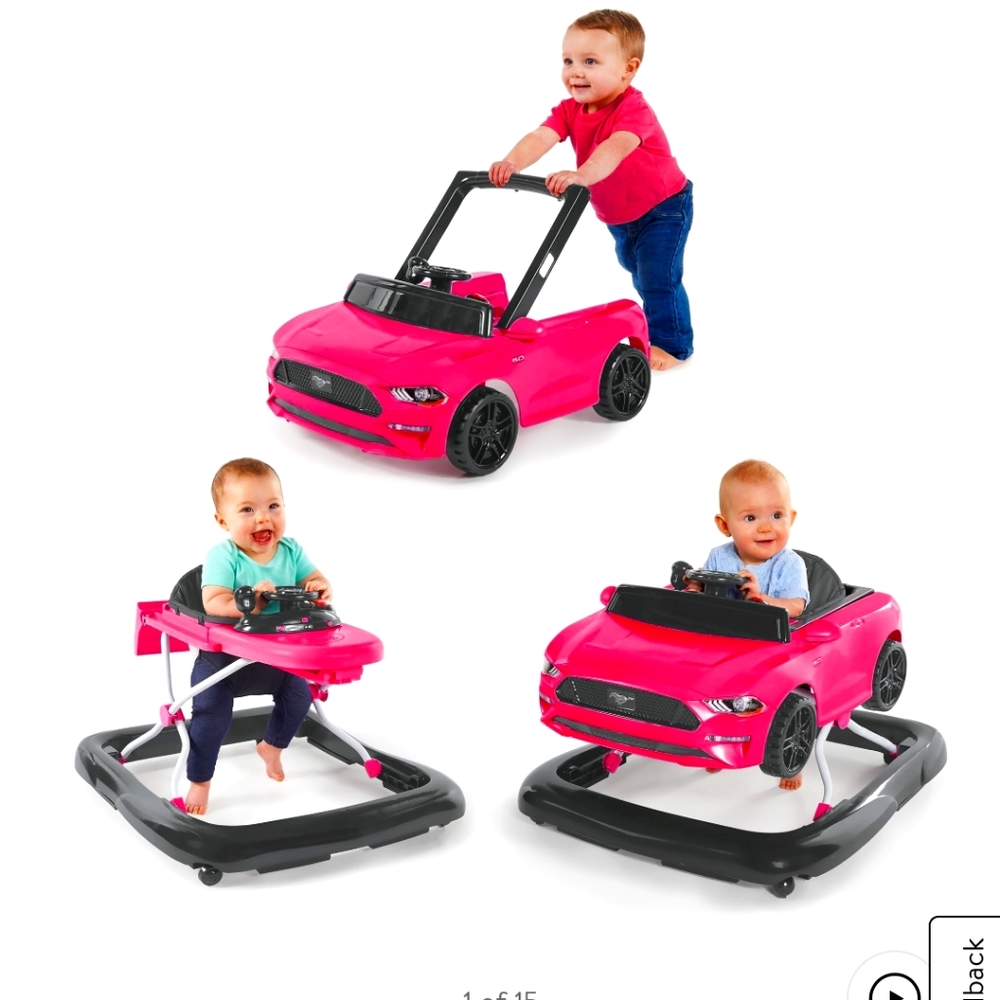 Hot pink Mustang 3 in 1 walker